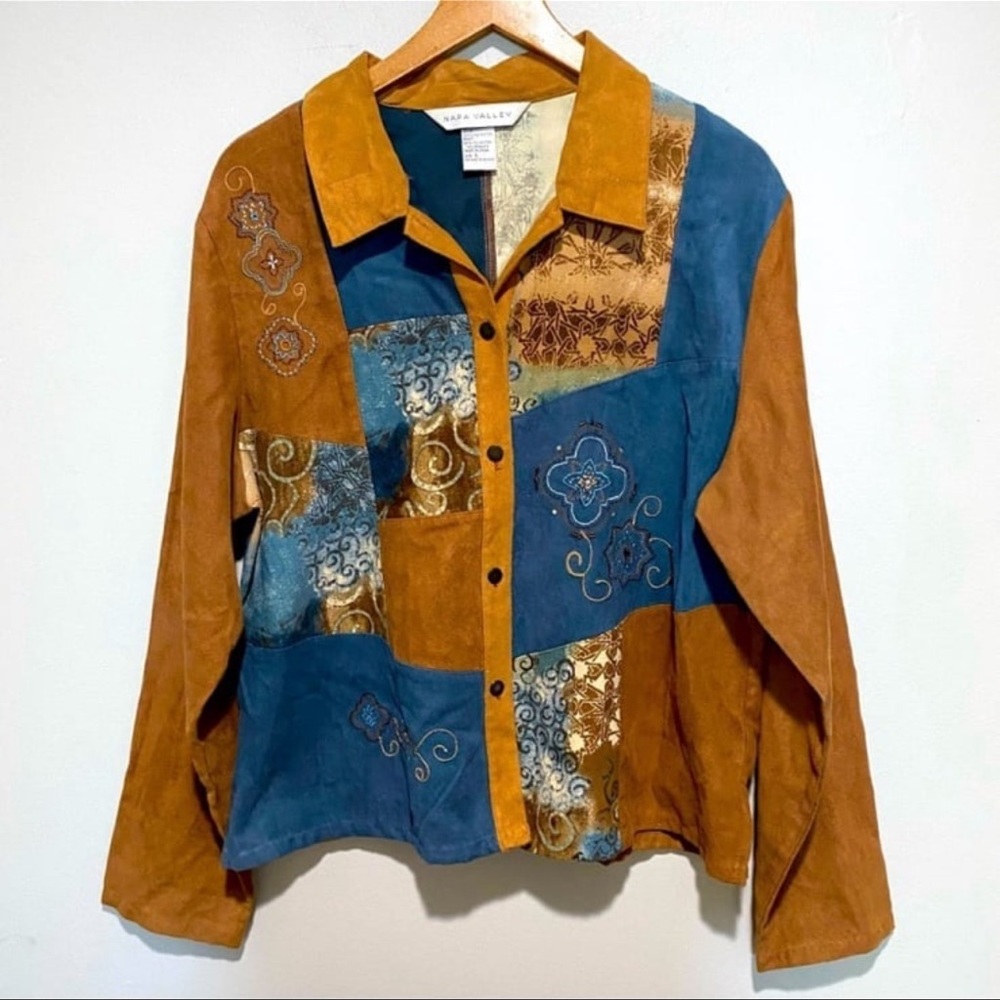 Napa Valley Embraided Patchwork Buttoned Down Wom… - image 1